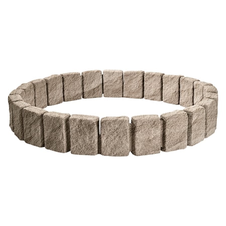 VEVOR Faux Stone Landscape Edging, 47.2 x 9 in Realistic Lawn Edging, Flexible Brick-Sized Garden Edging Border with Anchoring Spikes, Fade-Resistant Yard Edging for Driveways Walkway Beige