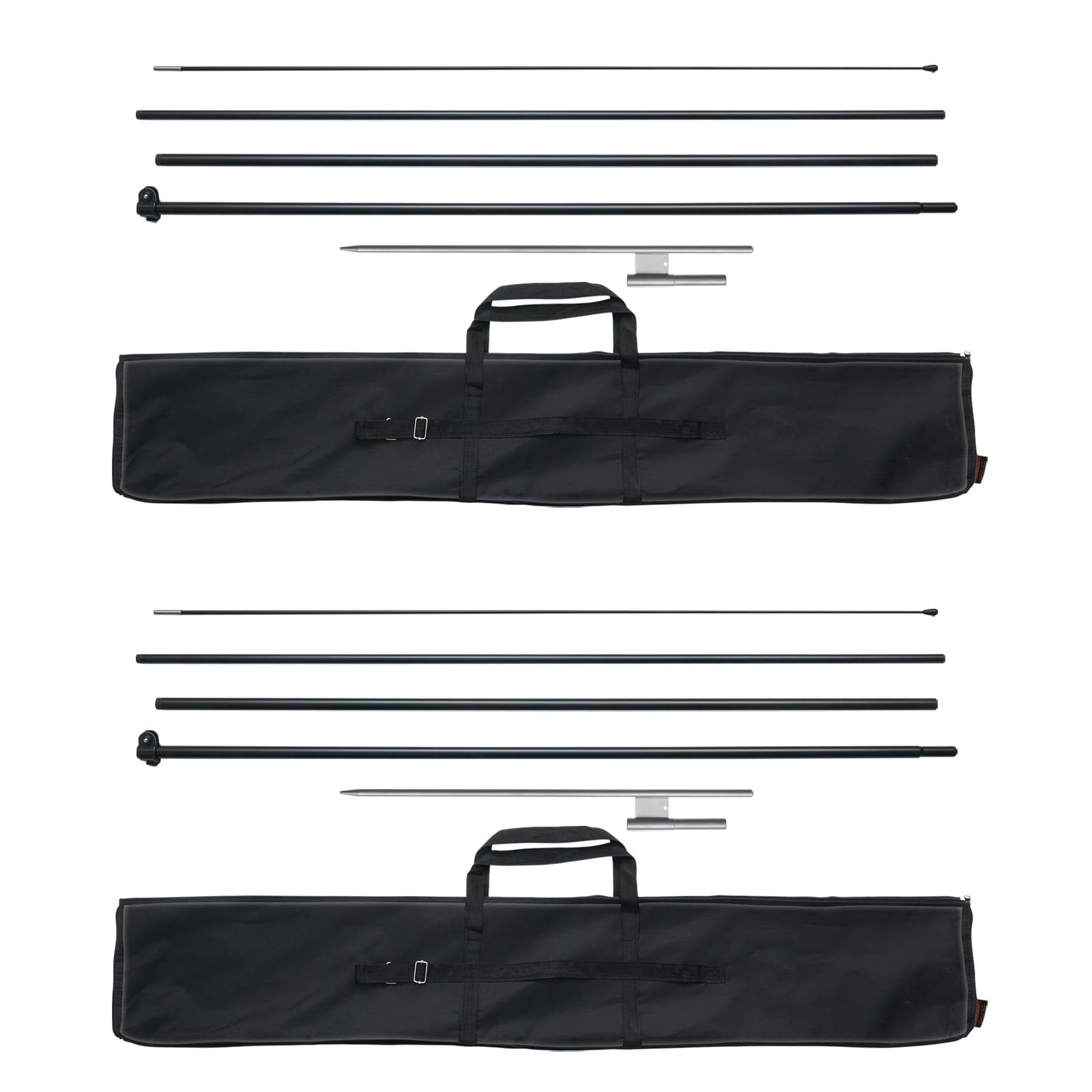 VEVOR Feather Flag Pole Kit, 2 Packs Swooper Flag Pole 16.3 ft, Sign Flag Poles for Business Advertising Flags Outdoor, with Ground Stakes and A Carrying Bag (Flag Not Included)