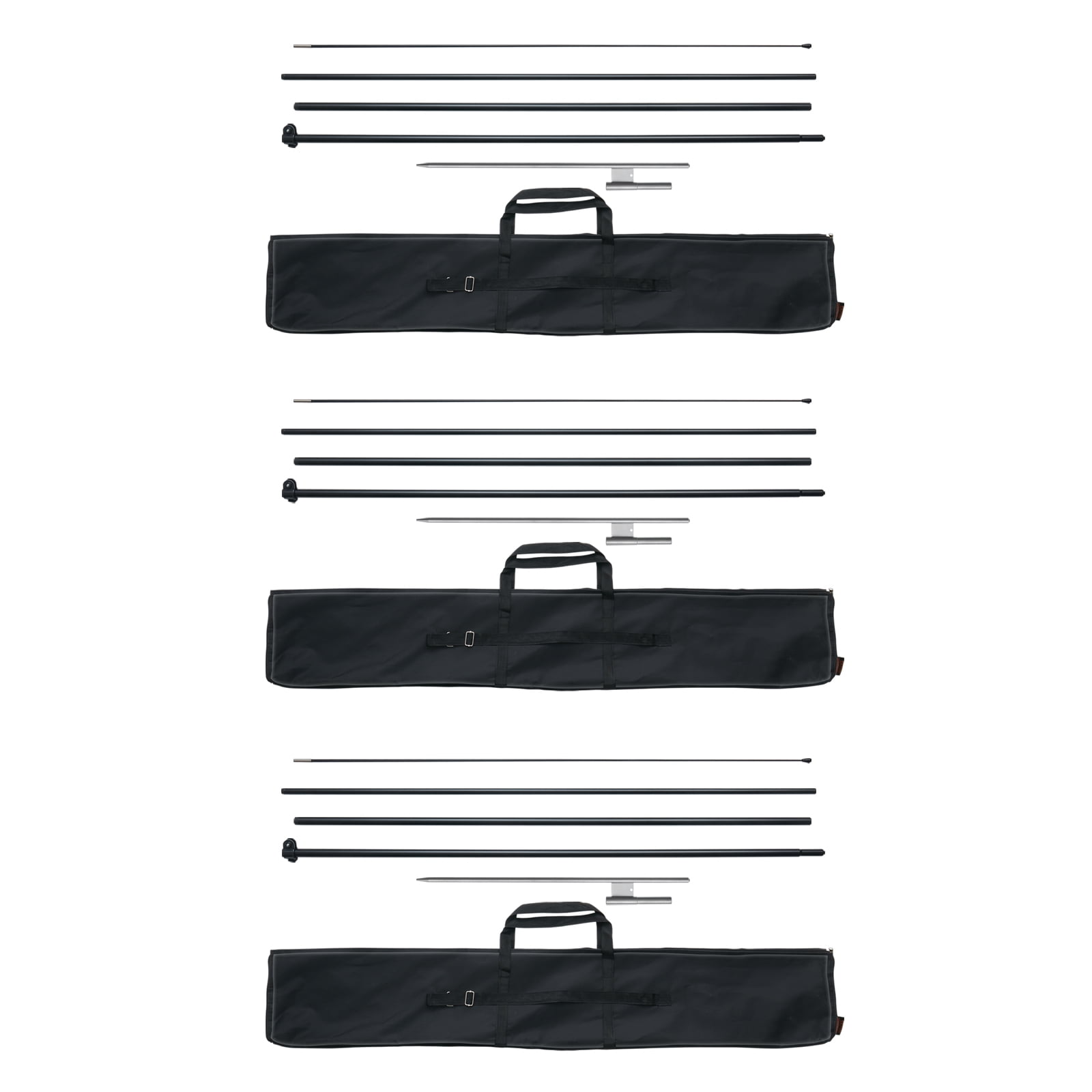 VEVOR Feather Flag Pole Kit, 3 Packs Swooper Flag Pole 16.3 ft, Sign Flag Poles for Business Advertising Flags Outdoor, with Ground Stakes and A Carrying Bag (Flag Not Included)