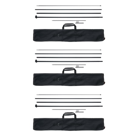 VEVOR Feather Flag Pole Kit, 3 Packs Swooper Flag Pole 16.3 ft, Sign Flag Poles for Business Advertising Flags Outdoor, with Ground Stakes and A Carrying Bag (Flag Not Included)