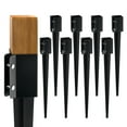 thumbnail image 1 of VEVOR Fence Post Anchor Ground Spike - 8 Pack, 36x4x4 Inches, Black Powder-Coated Metal, Fits 3.5x3.5 Inch Posts - Ideal for Mailbox, Deck, Garden Railing, 1 of 12