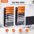 thumbnail image 1 of VEVOR File Wall Rack, Two-Piece 10 Pockets Mesh Wall File Holder, Wall Mounted Magazine Mail Paper Document Storage Folder, Metal Wall File Organizer with Nametag Label, for Office Home School, 1 of 10
