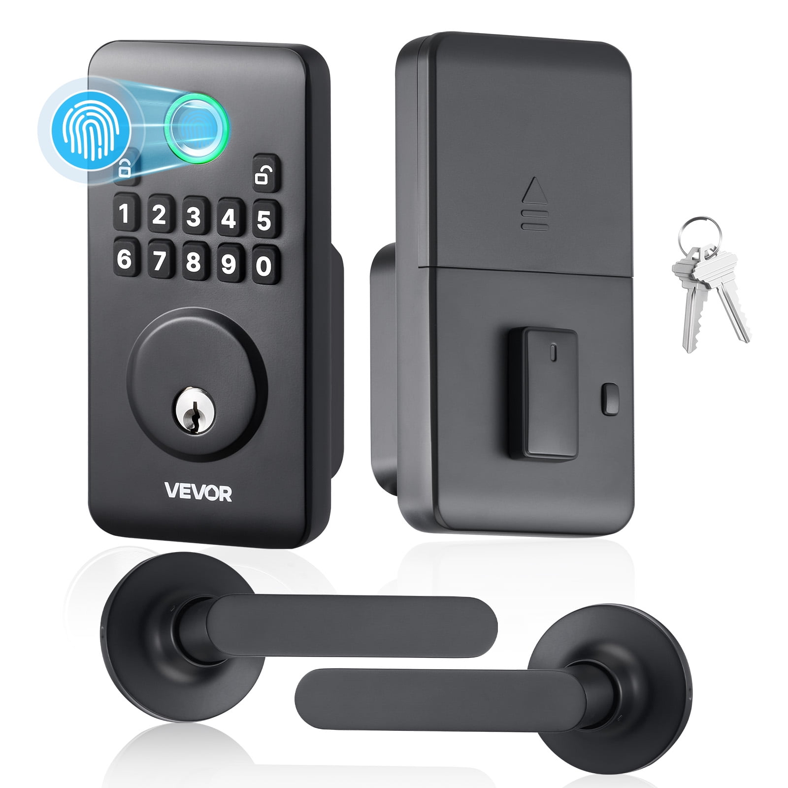 VEVOR Fingerprint Door Lock Set, Electronic Biometric Deadbolt Keyless ...