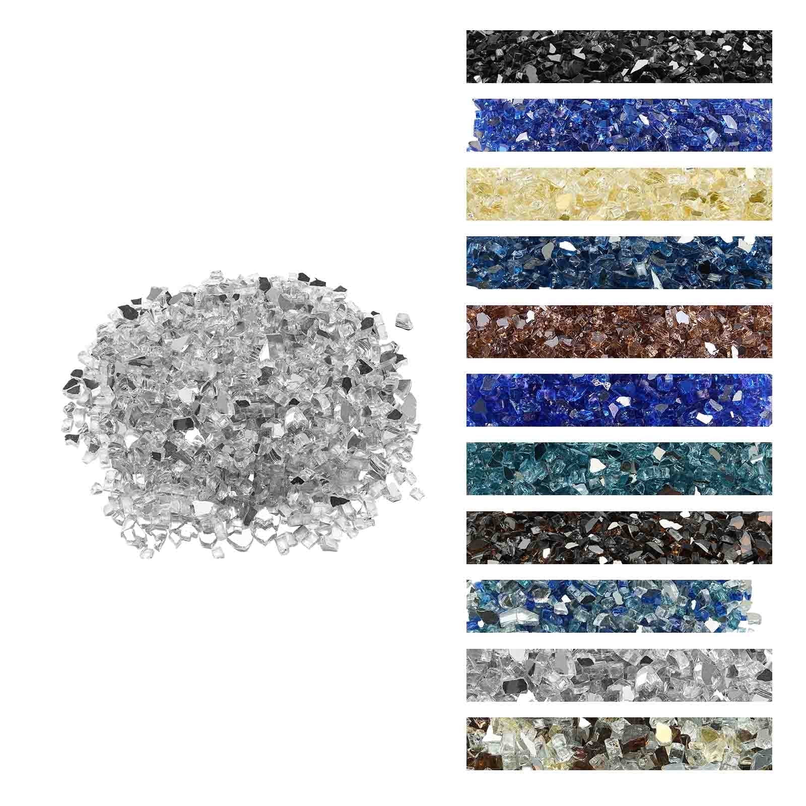 Fairly Resistant Rocks VEVOR Fire Glass, 10 LBS / 4.5 KG High-Temperature Resistant Fireplace ...