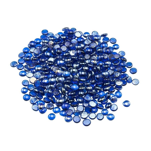 VEVOR Fire Glass, 10LBS/4.5KG High-Temperature Resistant Fireplace Rocks, 3/4-Inch / 19.05 mm Reflective & Smokeless Firepit Glass Beads,High Luster Stone Landscaping for Fire Pit Table, Cobalt Blue