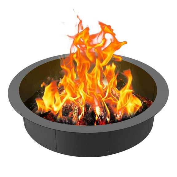 VEVOR Fire Pit Ring, 44-Inch Outer/39-Inch Inner Diameter, 10inch Height 2.5mm Thick Fire Pit Insert, Heavy Duty Carbon Steel Liner DIY Campfire Ring above or In-Ground,for Outdoor Camping,Bonfires