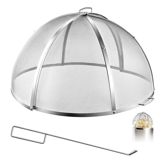 VEVOR Fire Pit Spark Screen, 36 inch Dome, Stainless Steel Mesh Cover ...