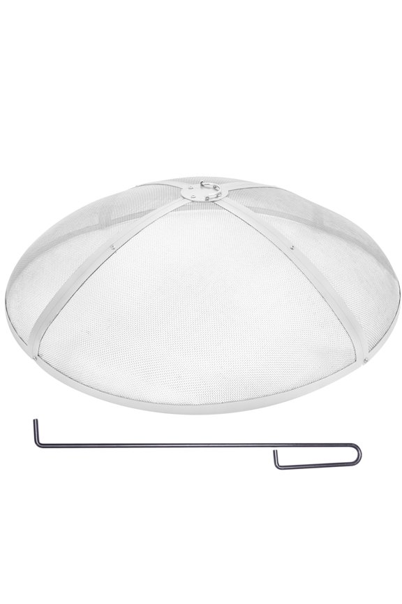 Fire Pit Spark Screen Round 36", Reinforced Heavy Duty Steel Metal Cover, Outdoor Firepit Lid, Easy-Opening Top Screen Covers Round with Ring Handle for Outdoor Patio Fire Pits Backyard