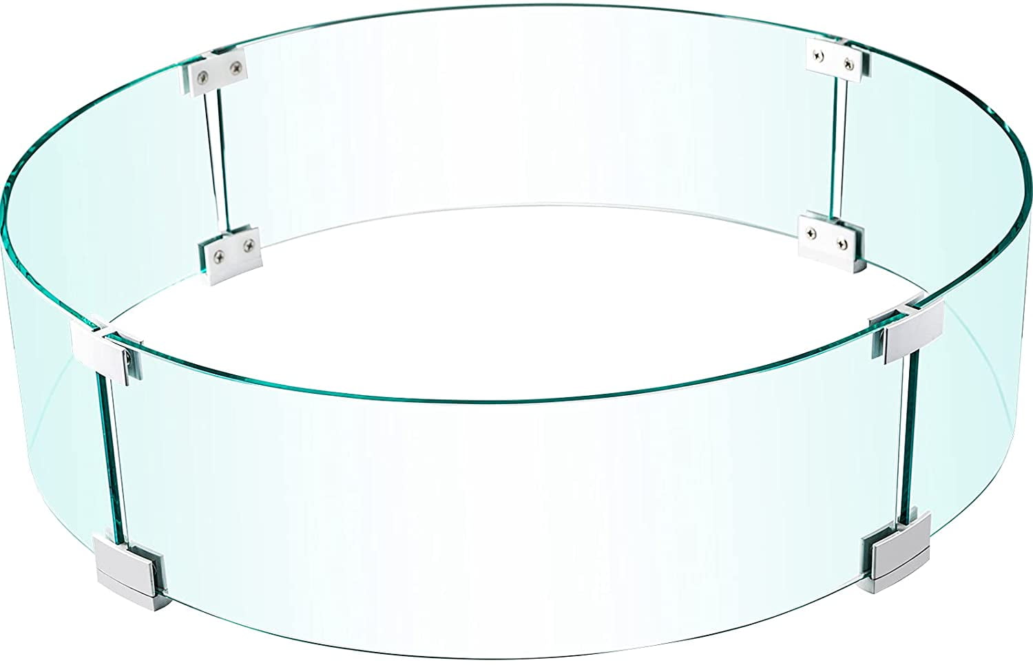 23" Clear Tempered Glass Round Fire Pit Wind Guard