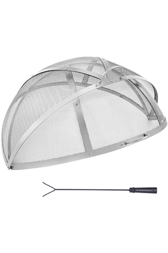 Firepit Spark Screen Lid, 40" Diameter, Outdoor Firepit Ring Cover Round Accessories, Fire Pit Metal Cover, Easy-Opening Stainless Steel Fire Ring Covers for Outdoor Patio Fire Pits Backyard