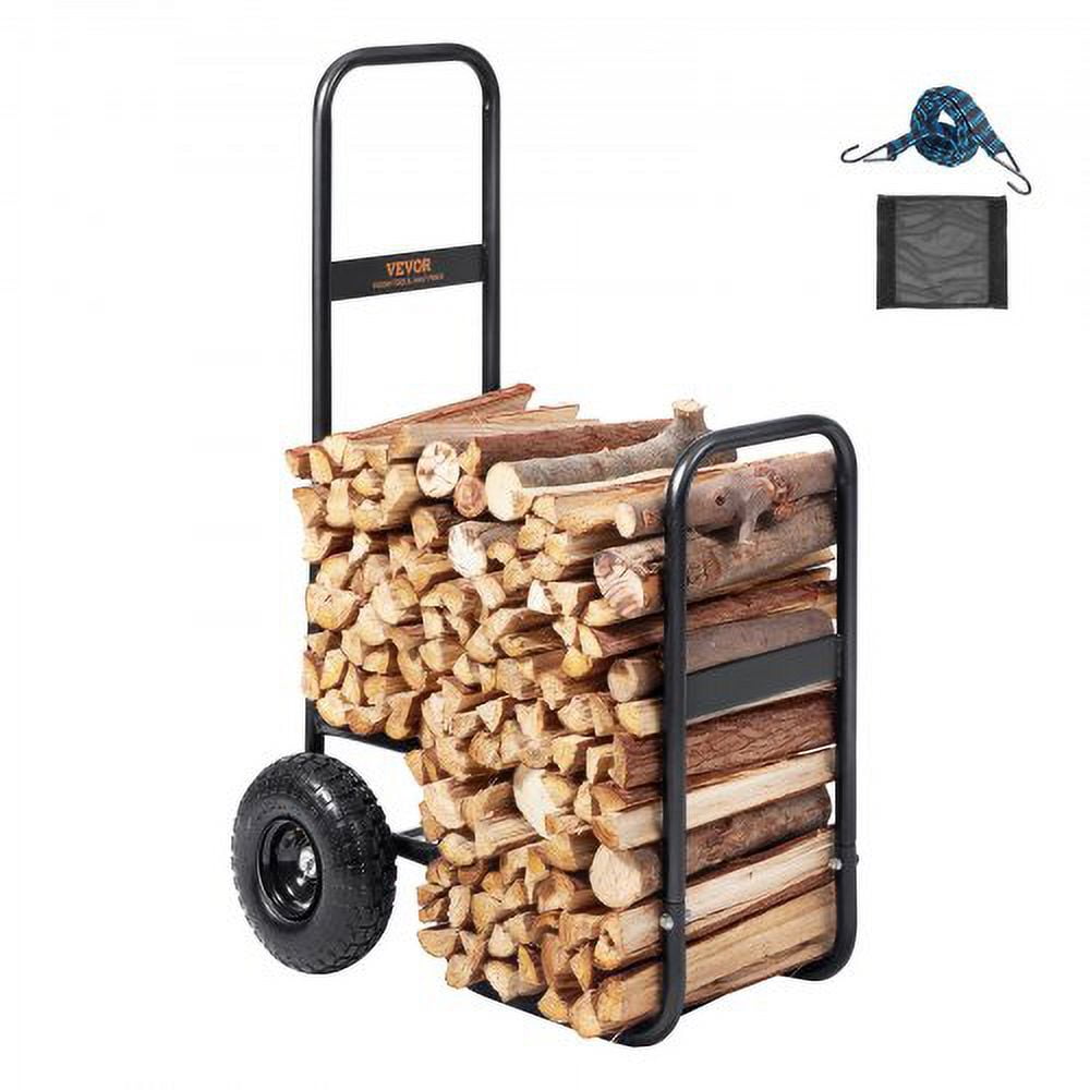 VEVOR Firewood Log Cart, 250 lbs Load Capacity, Outdoor and Indoor Wood