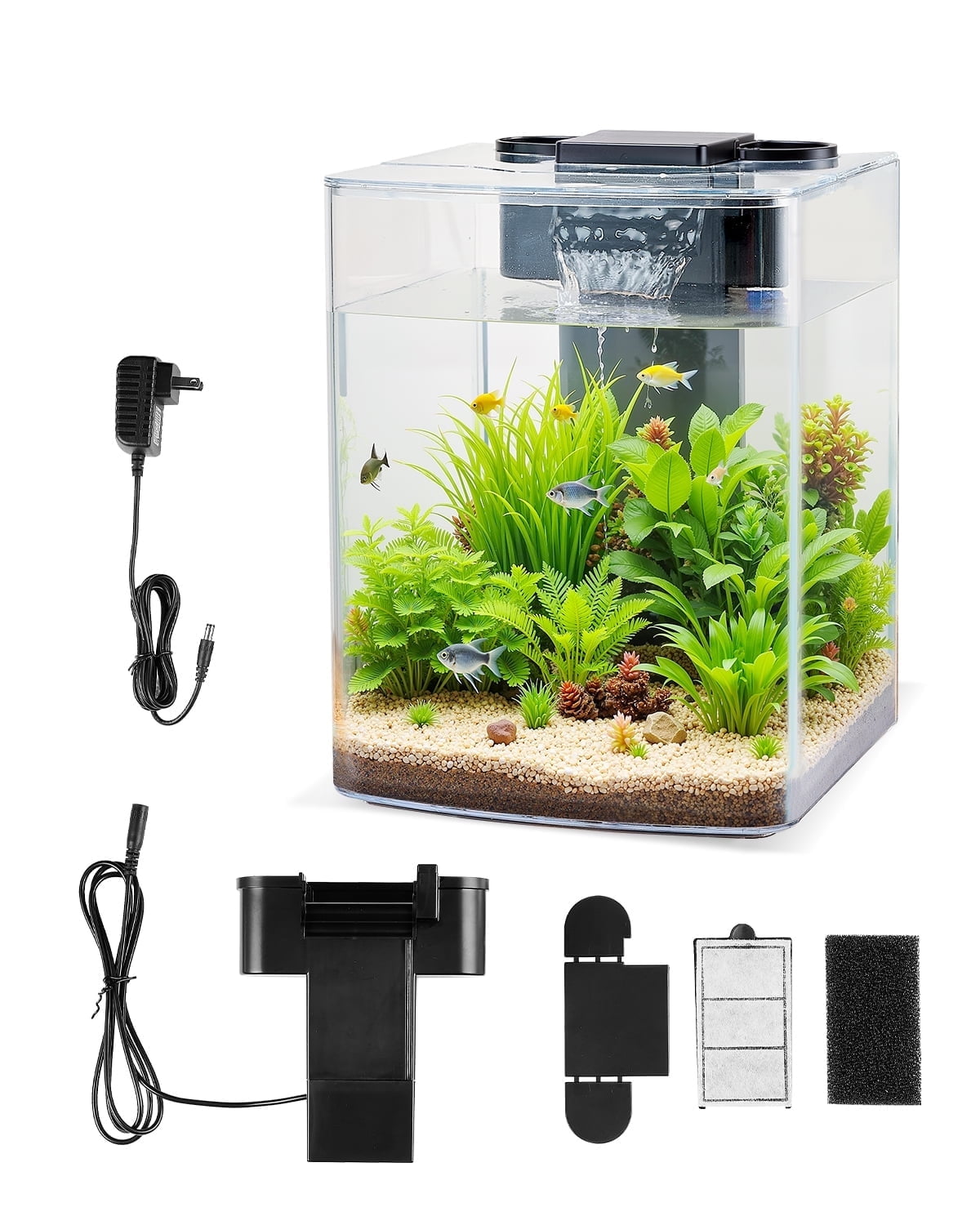 2 Gallon Fish Tank Aquarium Smart Arch Clear GPPS 3 Color Self Cleaning