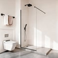 thumbnail image 1 of VEVOR Fixed Glass Shower Panel, 34 x 73.6 in Semi-Framed Fixed Shower Screen, 5/16 in Thick Clear Tempered Glass Door with Bottom Seal Strip and Hardware, Easy to Clean, for Bathroom, Matte Black, 1 of 9
