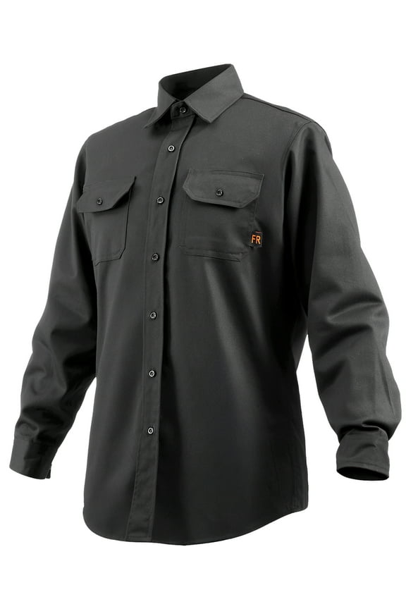 Flame Resistant Welding Jacket, 7oz. FR Shirts for Men, Machine Washable Cotton Heat-Resistant Welding Shirt, Meets ATPV 9.2 Cal/cm² Arc Rating - L Size