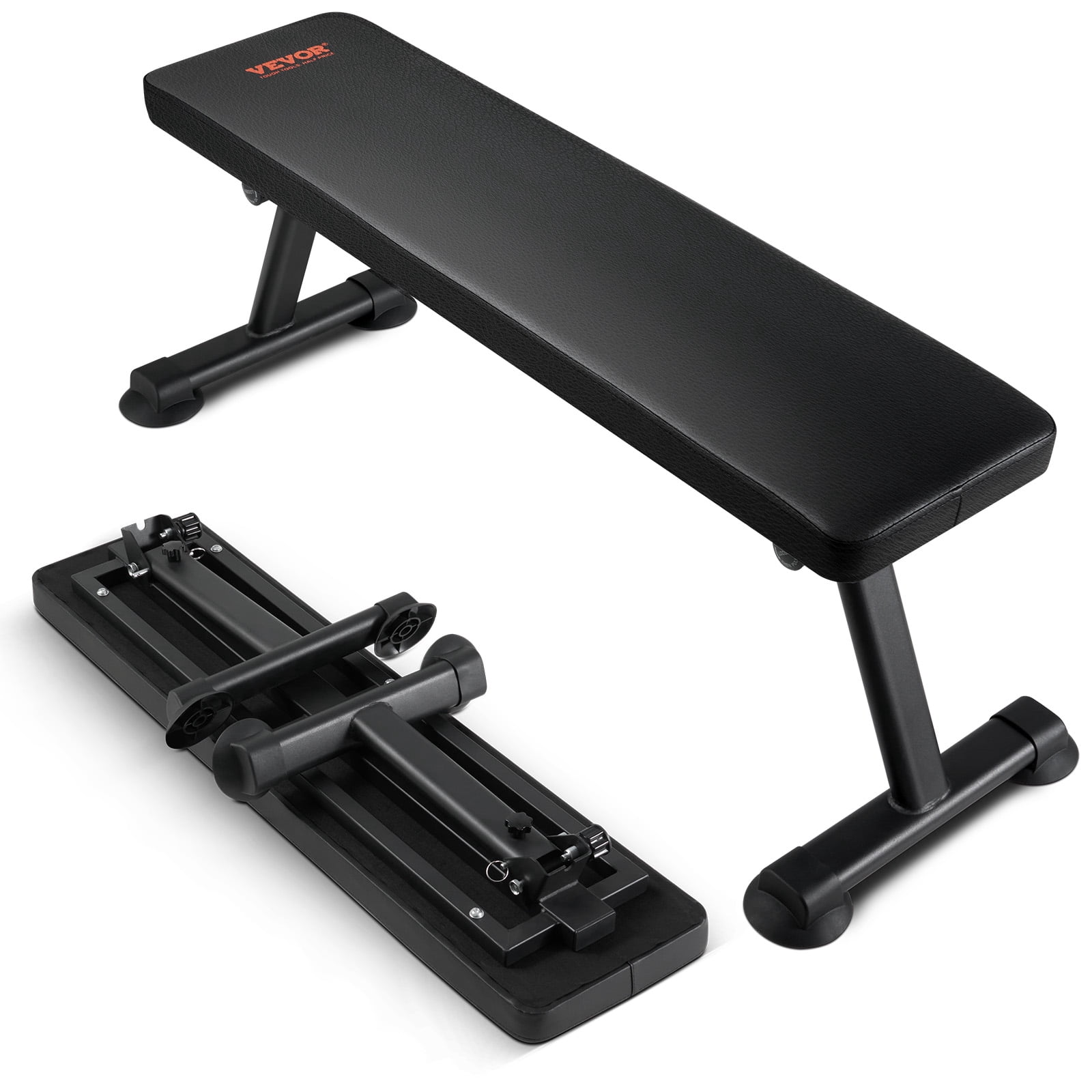 VEVOR Flat Weight Bench, Foldable Strength Training Bench, Utility Workout Bench for Full Body Workout,1000 LBS Press Bench for Home Gym Exercise,for Multi-Purpose Weight Training and Ab Exercises