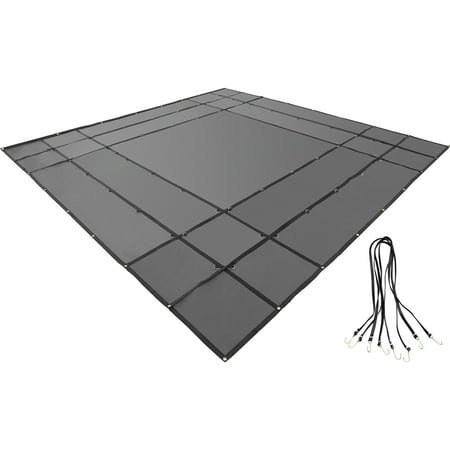 VEVOR Flatbed Tarps, 18OZ Flatbed Truck Tarp, 16x24 ft Polyethylene Lumber Tarp, Black Heavy Duty Trailer Tarp with Stainless Steel D Rings for Trucks, Vans, Small Boats, Machinery & Outdoor Materials