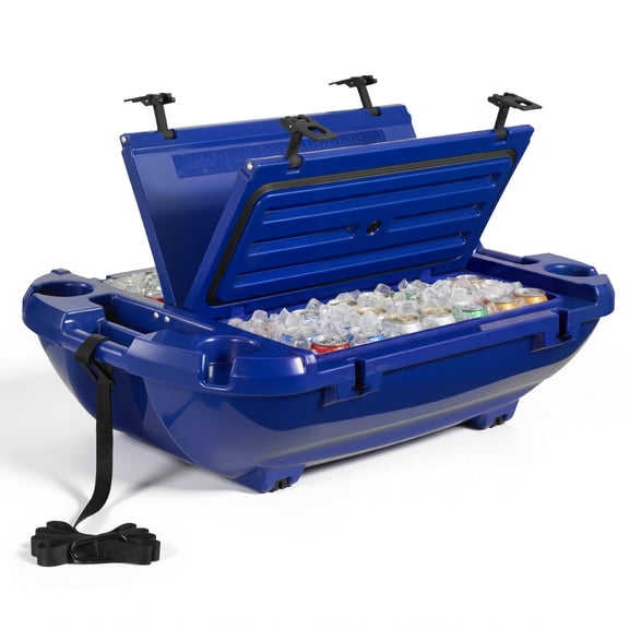 VEVOR Floating Cooler, 40 QT Floating Ice Chest with Dry Storage & Tow Rope, Premium LLDPE Amphibious Drink Cooler for Water & Land, Smooth Stable Cruiser on Lake, River, Pool, Beach, Kayak,Deep Blue