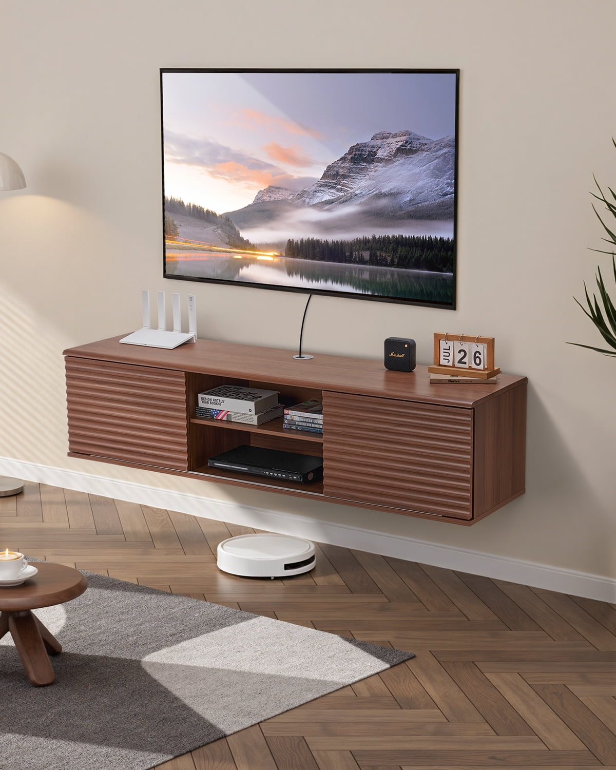 VEVOR Floating TV Stand, 60" Wall Mount Entertainment Center with ...