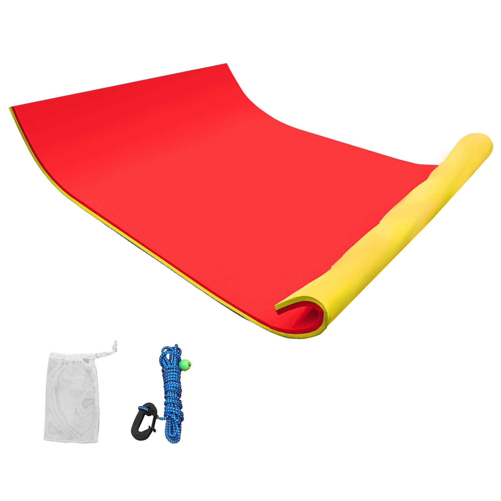 VEVOR Floating Water Mat Series Floating Foam Pad Water Recreation and  Relaxing in Pool/Beach/Lake Water Floating Mat with DIY Head Pillow for  Adults and Kids (Red&Yellow, 18X6ft) 