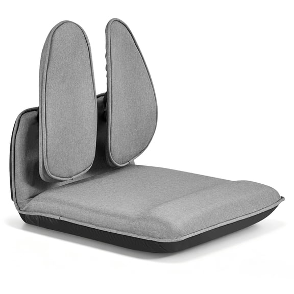 VEVOR Floor Chair, 5 Adjustable Positions Folding Floor Gaming Chair with Ergonomic Back Support, Sturdy Metal Frame with Recycled Foam and Linen Fabric, Multifunctional for Reading, Relaxing, Gray