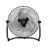 VEVOR Floor Fan,3 Speeds High Velocity Heavy Duty 14 Inch Industrial Fan, 2560 CFM 360° Adjustable Tilt 19.69 ft/sec Airflow Large Metal Fan, for Home, Gym, Office,Garage,Commercial Shop & Bedroom