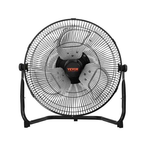 VEVOR Floor Fan,3 Speeds High Velocity Heavy Duty 14 Inch Industrial Fan, 2560 CFM 360 Adjustable Tilt 19.69 ft/sec Airflow Large Metal Fan, for Home, Gym, Office,Garage,Commercial Shop & Bedroom