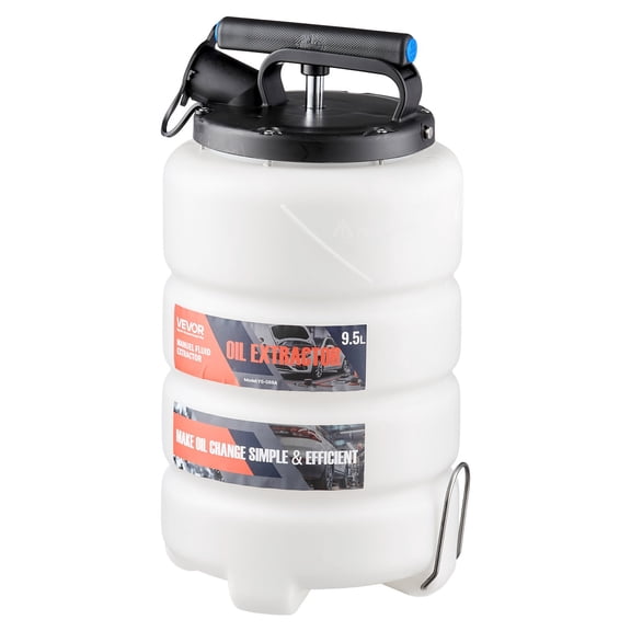 VEVOR Fluid Extractor, 9.5 L Capacity, Manual Vacuum Oil Extractor Pump with 59 in Long Horse & Three 47 in Extension Tubes, Oil Change Pump with HDPE Tank for Cars, Lawn Mowers, Boats, Motorcycles