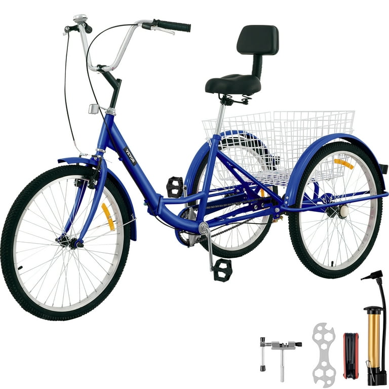 Adult Tricycle Trikes, 3-Wheel Bikes, 26 in. Wheels Cruiser Bicycles with  Large Shopping Basket for Women and Men GM-H-305 - The Home Depot