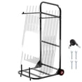 thumbnail image 1 of VEVOR Folding Chair Rack, 100 LBS Capacity, Heavy-duty Chair Cart for Hanging 10 Chairs, Multi-Function Metal Chair Storage Dolly with Rubber Wheels, Push-Style Chair Holder, Matte Black, 1 of 9