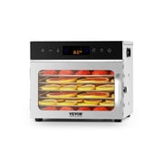 VEVOR Food Dehydrator Machine, 6 Stainless Steel Trays, 400W Electric Food Dryer with Adjustable Temperature & 24-Hour Timer, Freeze Dryer for Jerky, Meat, Fruit, Vegetables, Herbs, Dog Treats