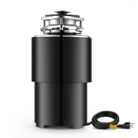 VEVOR Food Waste Garbage Disposal, 3/4HP 1500RPM AC Motor, Continuous Feed Kitchen Sink Garbage Disposer, 3-Bolt Mount Food Waste Grinding System with Splash Guard & Power Cord for Kitchens