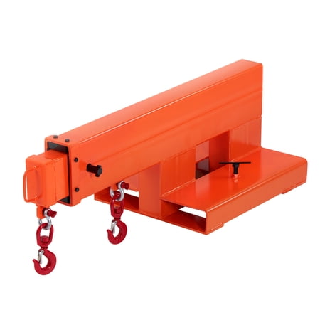 VEVOR Forklift Jib Boom Crane, 5500 lbs Capacity, Forklift Mobile Crane Lifting Hoist with 2 Hooks, Manual Telescopic 47.2-73.5 in, Boom Attachment Towing Handling Equipment for Warehouse & Factories