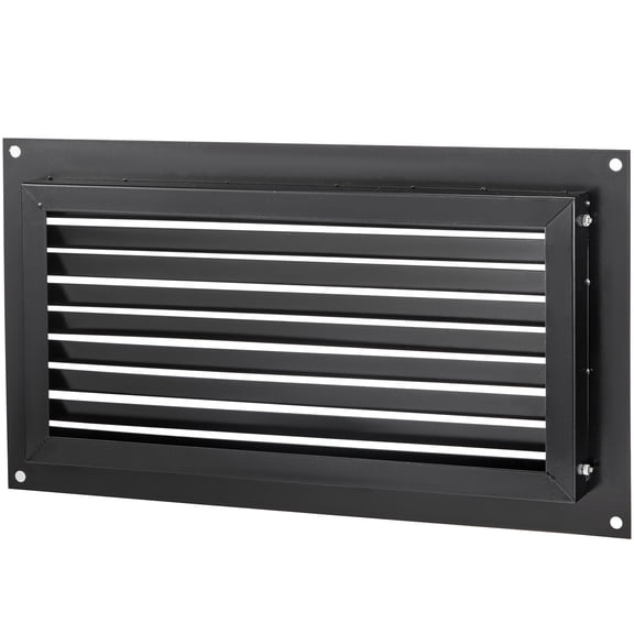 VEVOR Foundation Flood Vent, 8" Height x 16" Width Flood Vent, to Reduce Foundation Damage and Flood Risk, Black, Wall Mounted Flood Vent, for Garages & Full Height Enclosures