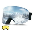 thumbnail image 1 of VEVOR Frameless Ski Goggles, Magnet Cylindrical Lens with Dark Blue Revo Coating, OTG Anti fog Snow Goggles for Men Women, TPU Frame & Ventilation Structure, Fit for Skiing, Skating, Snowboarding, 1 of 9