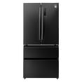thumbnail image 1 of VEVOR French Door Refrigerator, 18.9 Cu. Ft. Kitchen Fridge,Counter Depth French Refrigerator with LED Display and 4 Casters,Frost-Free Bottom Freezer Refrigerators for Home & Commercial Use,Black, 1 of 9