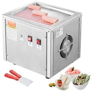 VEVOR Fried Ice Cream Roll Machine, 11 x 9.5 Stir-Fried Ice Cream Pan, Stainless Steel Rolled Ice Cream Maker with Compressor and 2 Scrapers, for Making Ice Cream, Frozen Yogurt, Ice Cream Rolls