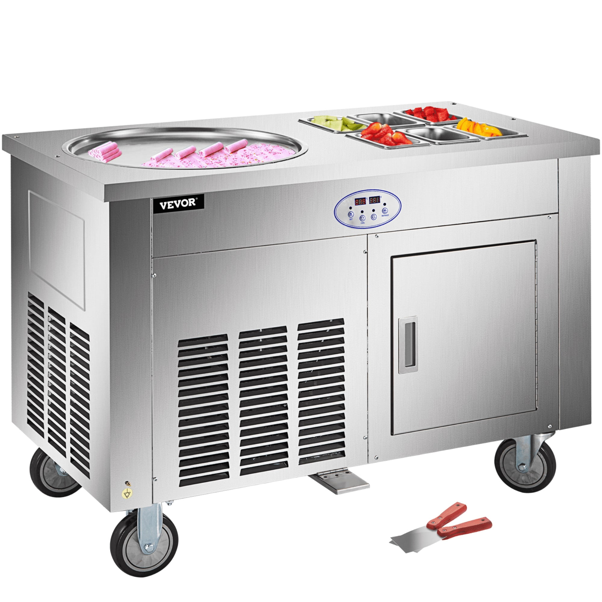 VEVOR Fried Ice Cream Roll Machine Commercial Ice Roll Maker