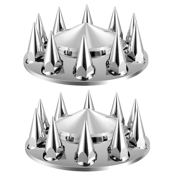 VEVOR Front Axle Wheel Covers, Spiked Axle Cover for Semi Truck, ABS Electroplate Rust-Resistant Lug Nut Covers, Universal Fit, Installation Tool Incl