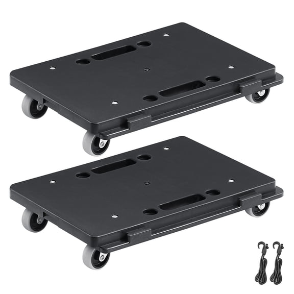 VEVOR Furniture Dolly, 500 lbs Capacity Each Count, Furniture Mover with Wheels, Portable Moving Rollers 4 Wheels Heavy Duty, Small Flat Dolly Cart with Interlocking for Heavy Furniture, 2 Pack, Blac