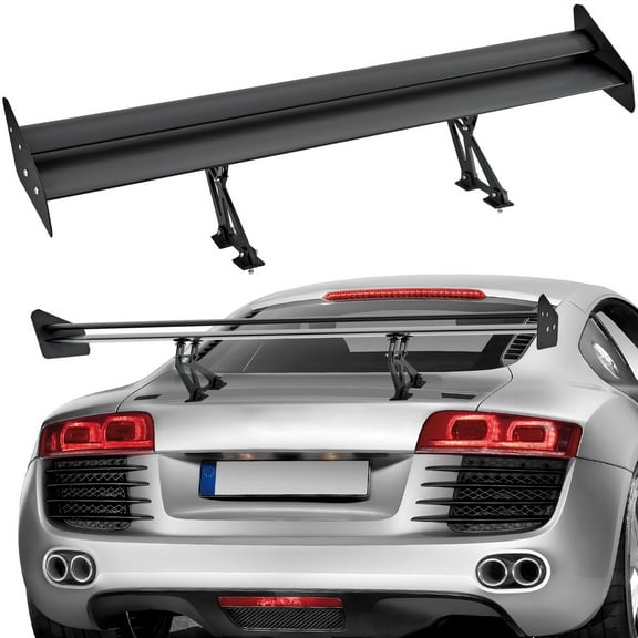 VEVOR GT Wing Car Spoiler, 53.1 inch Universal Spoiler with Double Deck, Adjustable Lightweight Aluminum, Car Rear Spoiler Wing, Racing Spoiler BGW/JDM Drift Black