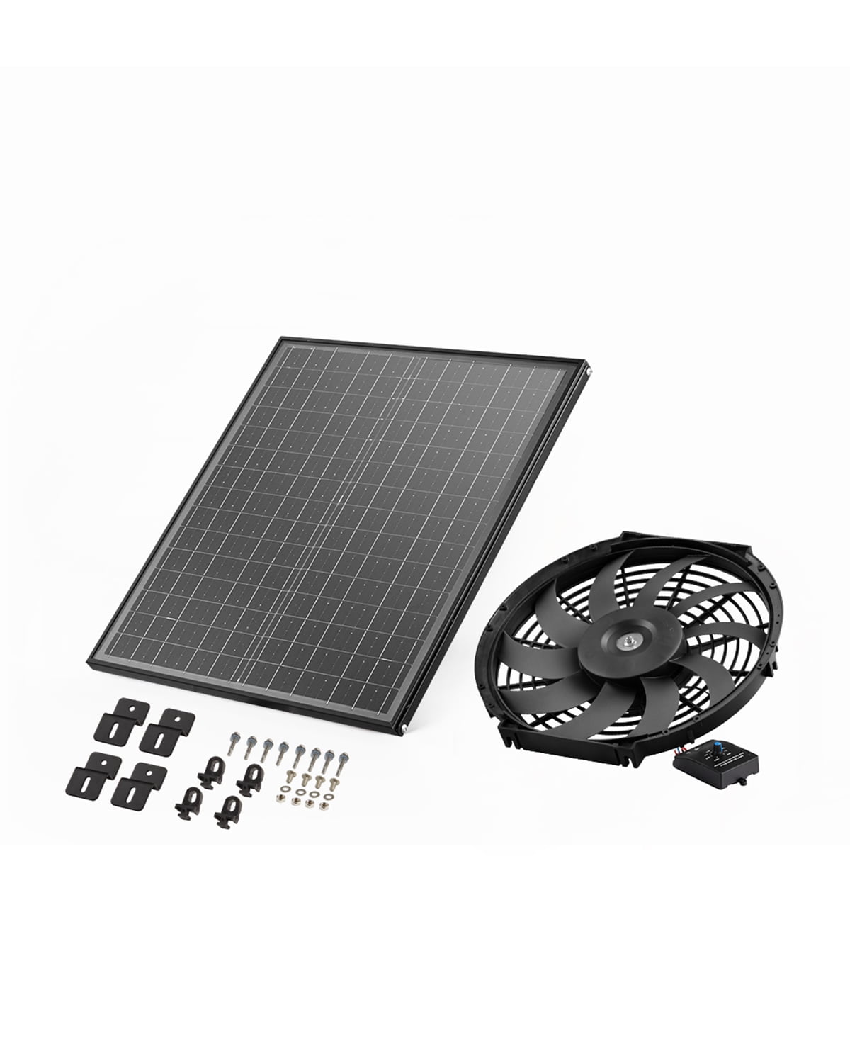 VEVOR Gable Mount Fan, 12 Inch Solar Power Attic Exhaust Fan with Adjustable Thermostat & Outer Mesh, 1300 CFM House Ventilator Cools Up to 1850 Sq.Ft, Quiet Ventilation for Roof, Garage, Shop, Black