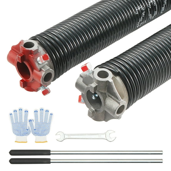 VEVOR Garage Door Torsion Springs, Pair of 0.207 x 2 x 22inch, 16000 Cycles, Garage Door Springs with Non-Slip Winding Bars, Gloves and Mounting Wrench, Electrophoresis Coated for Replacement