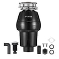 thumbnail image 1 of VEVOR Garbage Disposal, 1/2 HP 3450RPM Continuous Feed Food Waste Disposer, 3-Bolt Mount Food Waste Grinding System with Sound Reduction, Power Cord & Splash Guard for Kitchen Sinks, 1 of 9