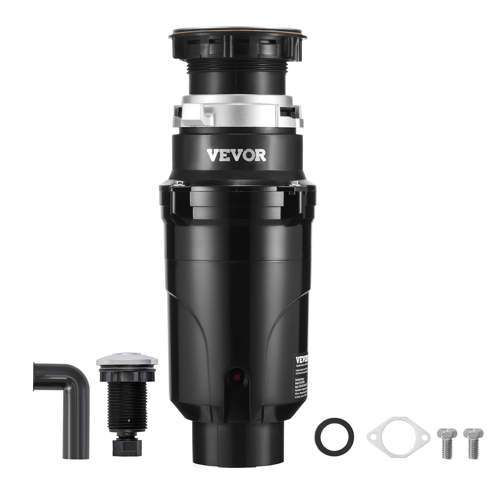 VEVOR Garbage Disposal, 1/2HP 3450RPM Continuous Feed Food Waste Disposer, EZ Connect Food Waste Grinding System with Power Cord & Splash Guard for Kitchen Sinks