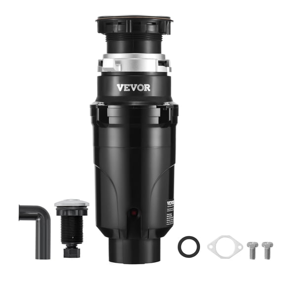 VEVOR Garbage Disposal, 1/2HP 3450RPM Continuous Feed Food Waste Disposer, EZ Connect Food Waste Grinding System with Power Cord & Splash Guard for Kitchen Sinks
