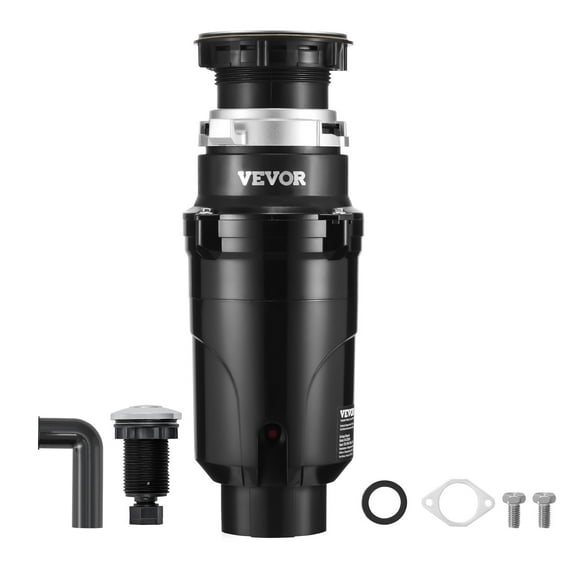 VEVOR Garbage Disposal, 1/2HP 3450RPM Continuous Feed Food Waste Disposer, EZ Connect Food Waste Grinding System with Power Cord & Splash Guard for Kitchen Sinks