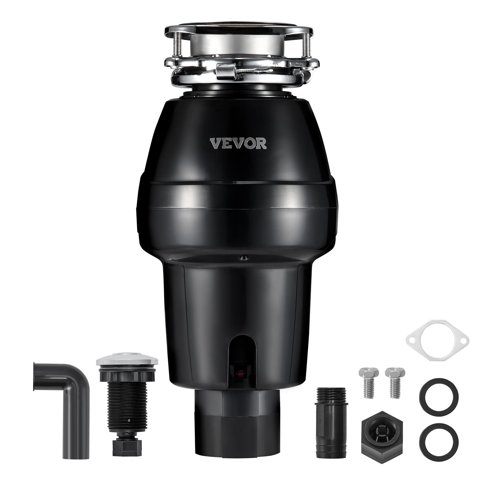 VEVOR Garbage Disposal, 3/4 HP 3260RPM Continuous Feed Food Waste Disposer, 3-Bolt Mount Food Waste Grinding System with Sound Reduction, Power Cord & Splash Guard for Kitchen Sinks