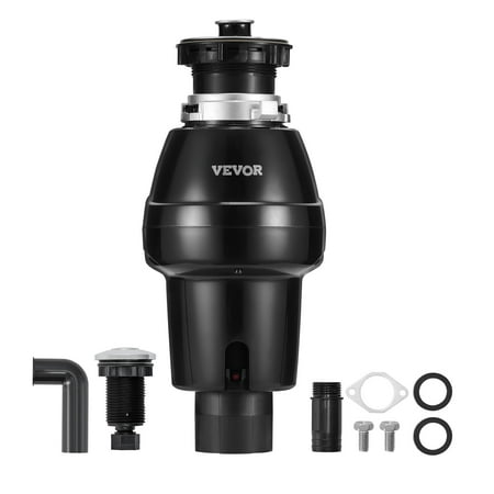 VEVOR Garbage Disposal, 3/4HP 3250RPM Continuous Feed Food Waste Disposer, EZ Connect Food Waste Grinding System with Sound Reduction, Power Cord & Splash Guard for Kitchen Sinks