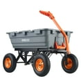 thumbnail image 1 of VEVOR Garden Cart, Durable Poly Dump Cart with Simple Assembly Steel Structure, Versatile Dump Wagon with Dual-Function Handle, Handy Wheelbarrow with 1500 lbs Load Capacity, 13 inch Wheels, 1 of 10