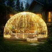 VEVOR Garden Dome Igloo Tent House, 12 FT Dome Tent, Upgraded Garden Igloo with PVC Transparent Cover and Window, Waterproof Outdoor Geodesic Dome Camping Shelter for Patio, Dining Backyard, Party